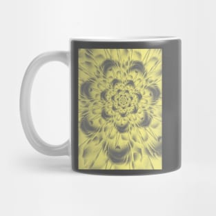 Yellow Floral Fractal Mug